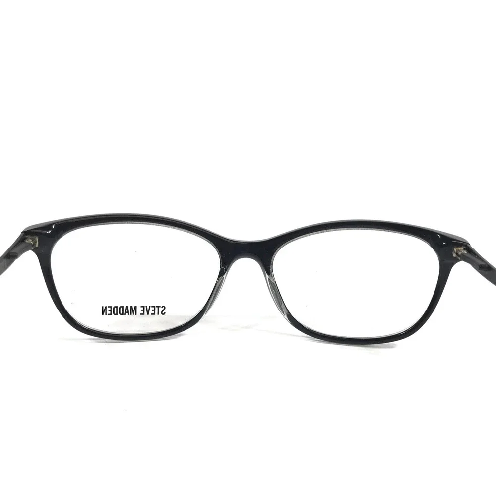 Steve Madden Eyeglasses Frames GLIITSY Black Laminate Crystals Cat Eye 53-16-135